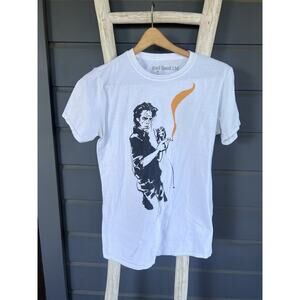 Nick Cave Official ⚡️Reinhard Smoking White T-Shirt ⚡️ Men’s Medium Orange Smoke